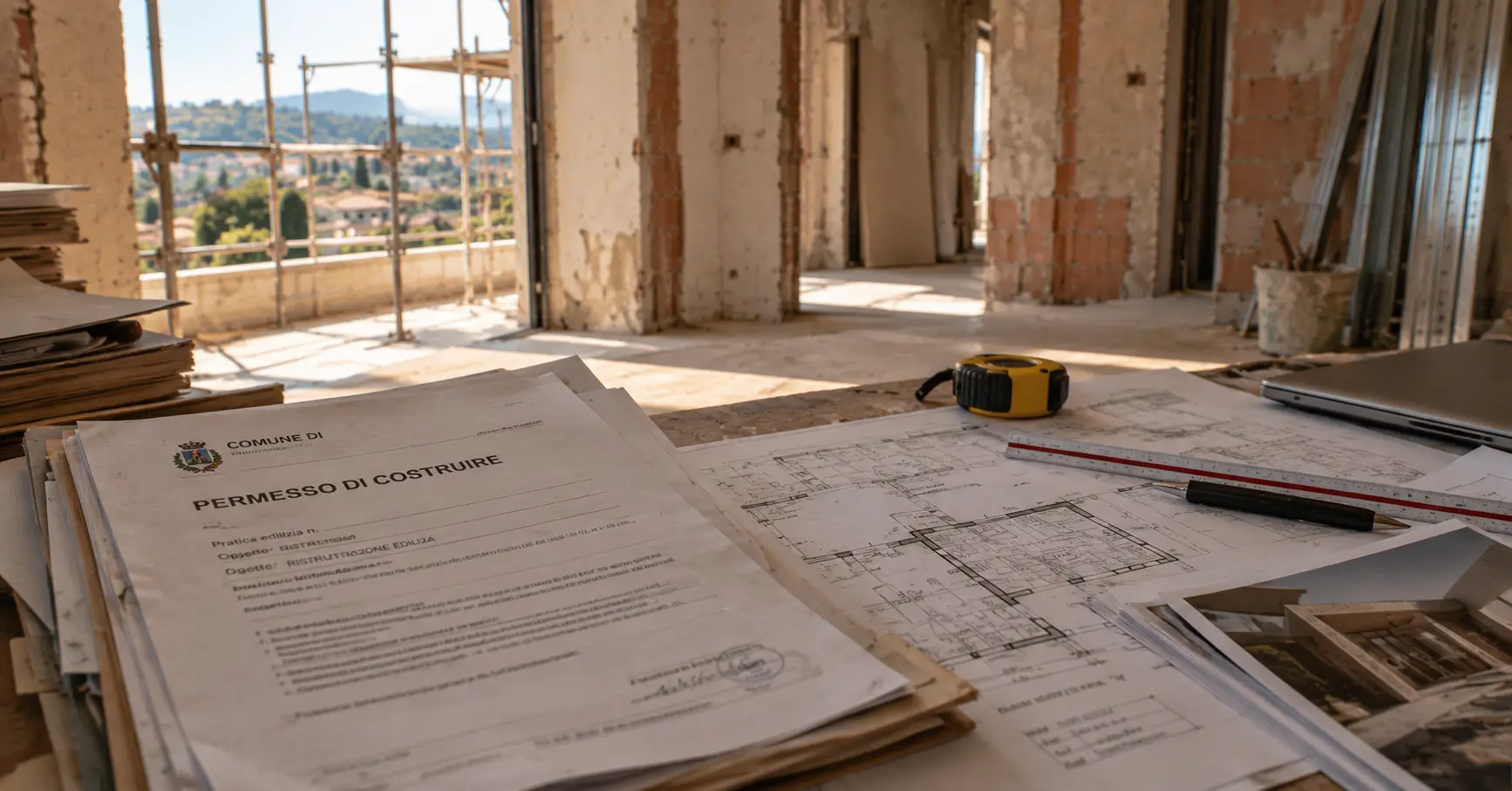 Permesso di costruire e planimetrie nel cantiere di Maestro Edilizia | Ristrutturazione Casa a Milano.
