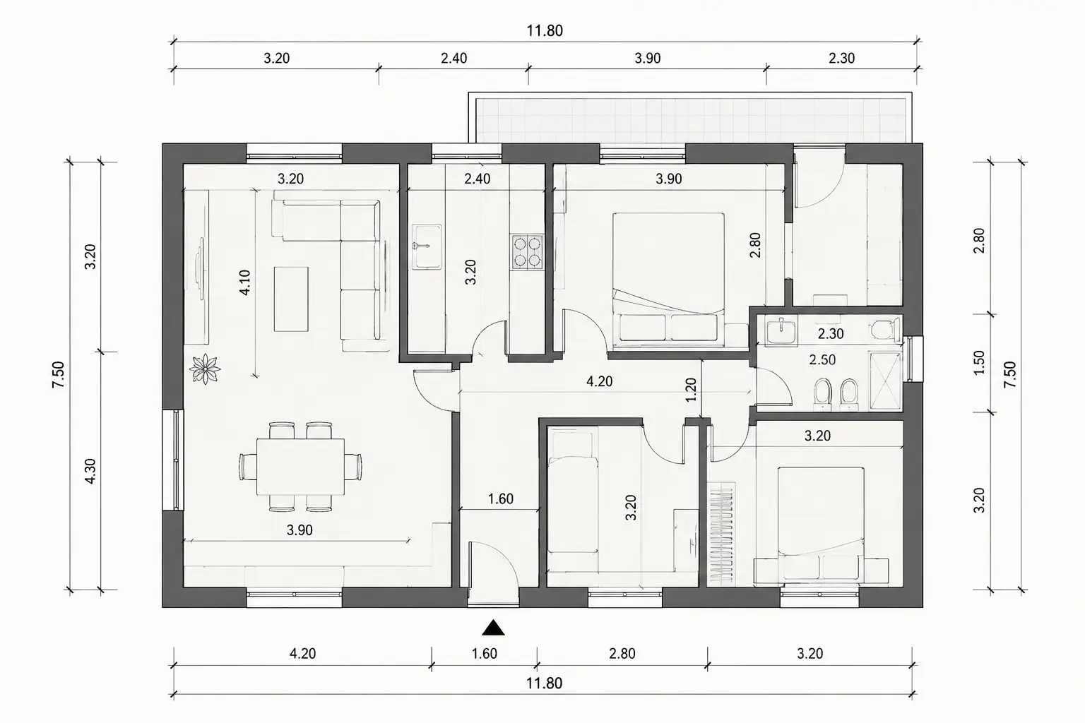 Planimetria quotata per progettazione e pratiche edilizie di Maestro Edilizia | Ristrutturazione Casa a Milano.