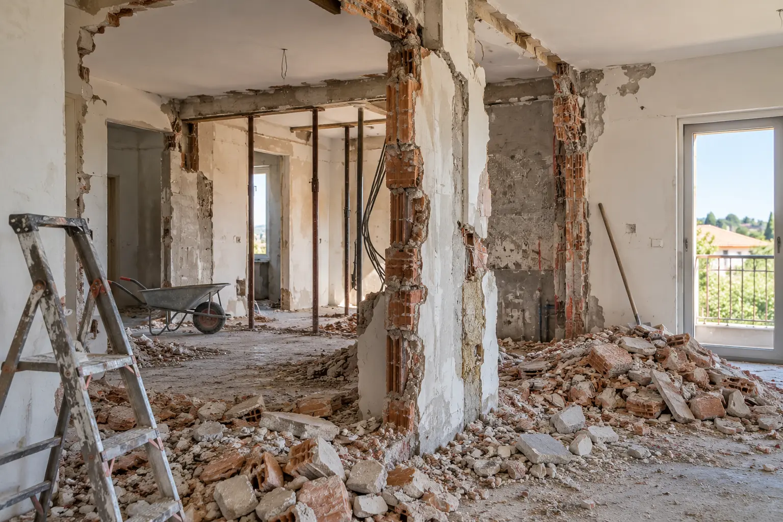 Demolizione interna con macerie da smaltire a cura di Maestro Edilizia | Ristrutturazione Casa a Milano.